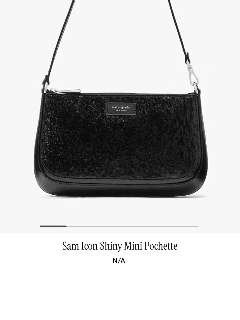 kate spade Black Shiny Sam Icon Mini Pochette Shoulder Bag